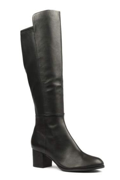 Setley Knee High Leather Boot - Black