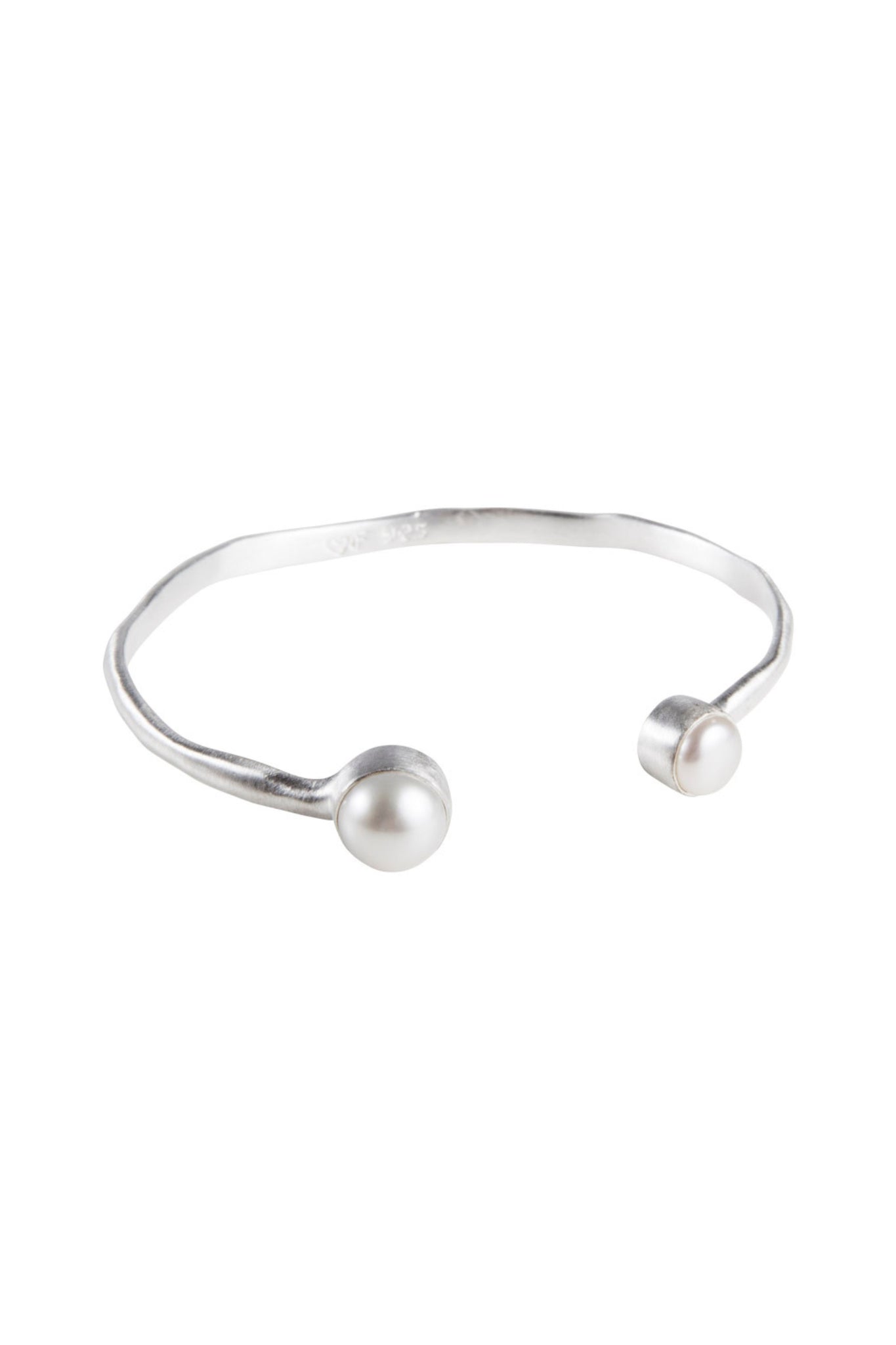 Double Pearl Cuff - Silver