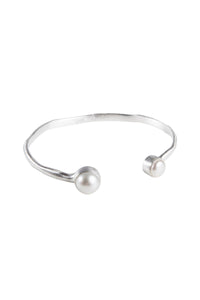 Double Pearl Cuff - Silver