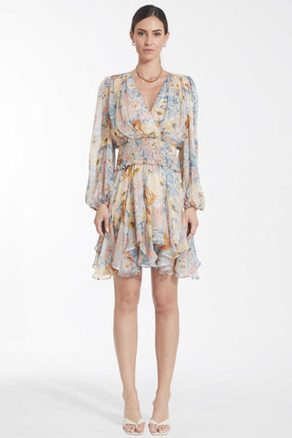 Nysa L/S Mini Dress - Pink Floral Multi