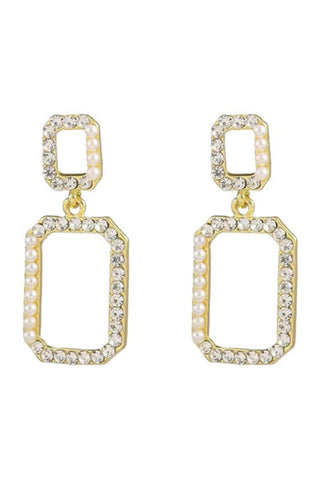 Erica Pearl and Crystal Drop Earrings