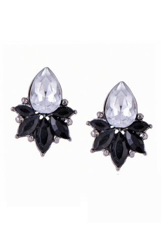 Fay Crystal Stud Earrings - Black