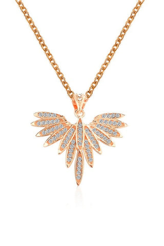 Freedom Wings Necklace - Rose Gold