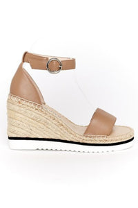 Buy Hael and Jax Folk Wedge in Latte now at Smoke and Mirrors Boutique. ZipPay and AfterPay available. A classic wedge from Hael and Jax, the perfect shoe for spring/summer. With its foam outsole and jute rope trim heel, these wedges feature a two strap design with heel support, meaning they both are super comfortable as well as being super stylish. Wear with almost anything, day or night. Leather lining, leather upper,