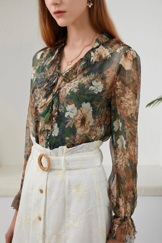 Hailey Silk Blouse - Green