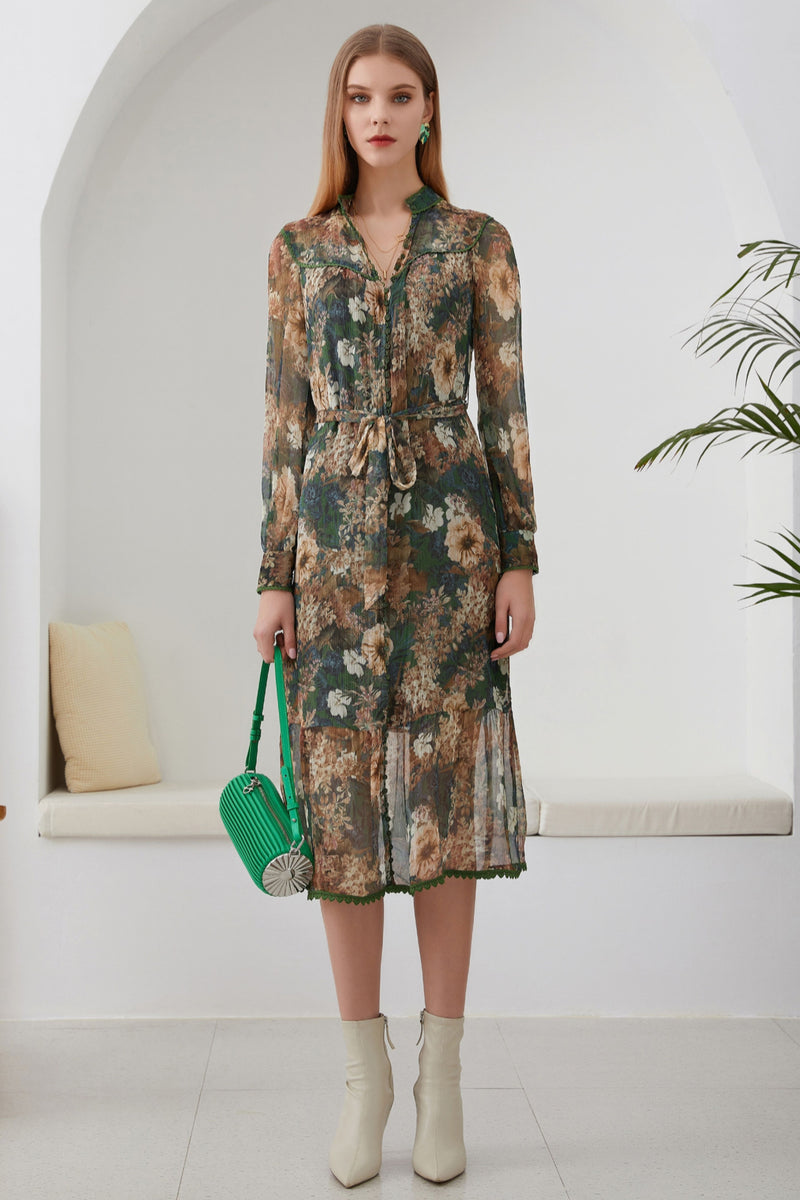 GDS TOOWOOMBA BRISBANE STOCKIST Hailey Silk Long Dress Green Smoke