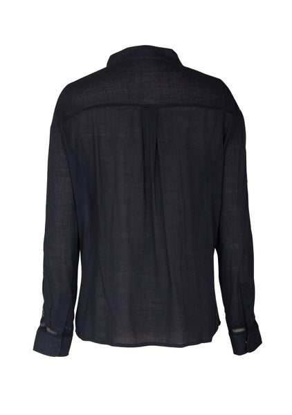 Paris Lattice Lace Shirt - Black
