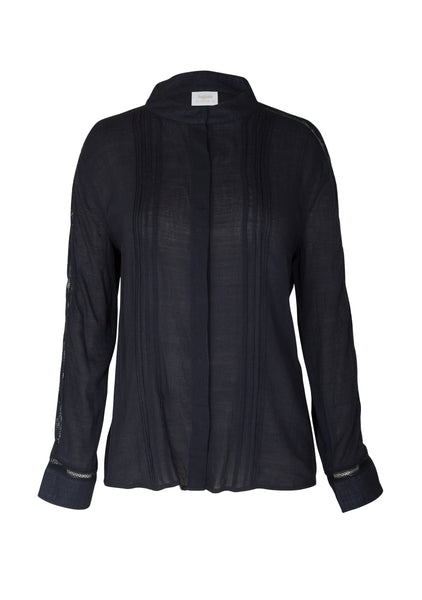 Paris Lattice Lace Shirt - Black