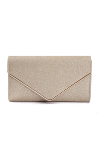 Large Glitter Envelope Clutch - Gold