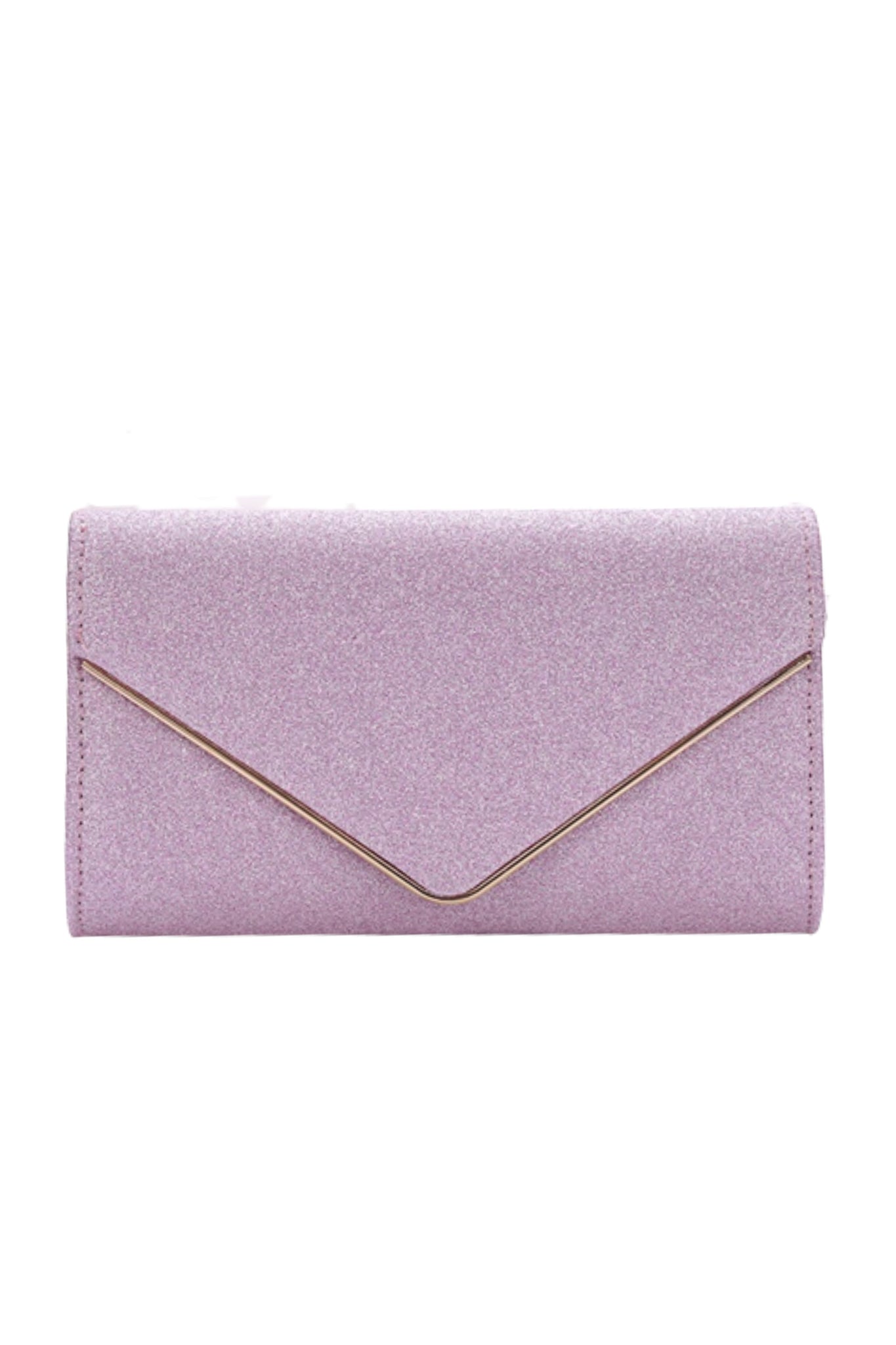 Large Glitter Envelope Clutch - Pink