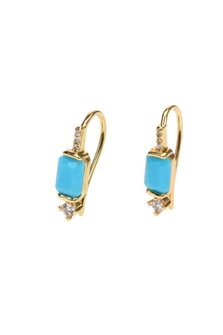 Mia Crystal Hook Earring - Aqua