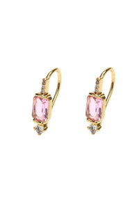 Mia Crystal Hook Earring - Baby Pink