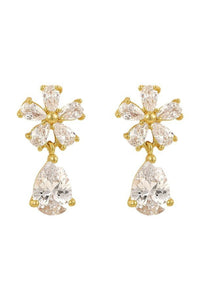 Mina Crystal Stud Earrings - White