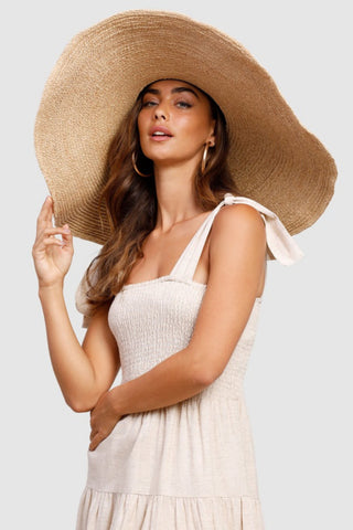 Staycation Ultra Wide Hat - Raffia