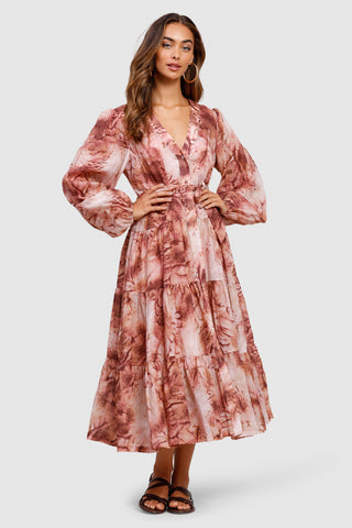 Vacay Tie Dye Midi Dress - Pink