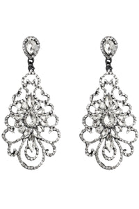 Monroe Crystal Chandelier Event Earrings - White