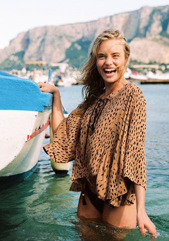 Safari Poolside Top Tan