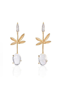 Odette Leaf Drop Earrings - Gold