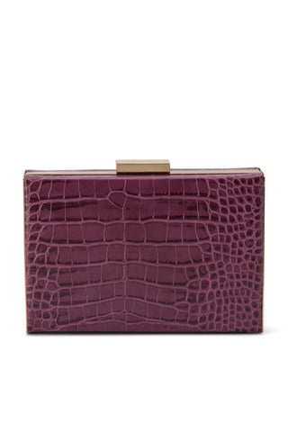 Caterina Croc Framed Bag - Burgundy
