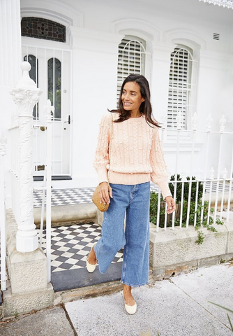 Bubble Knit Sweater - Pink