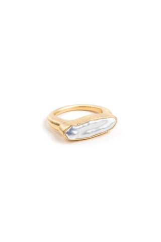 Pearl Bar Ring - Gold