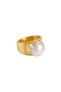 Pearl Dome Ring - Gold