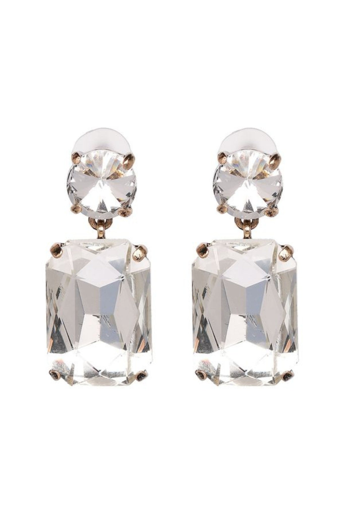 Samantha Crystal Drop Earrings - Clear