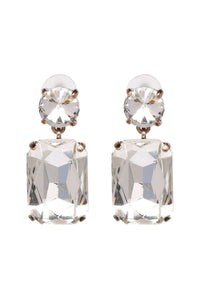 Samantha Crystal Drop Earrings - Clear