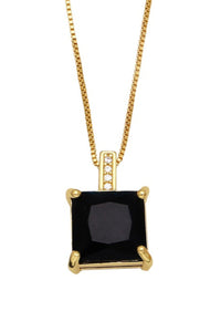 Single Crystal Necklace - Black