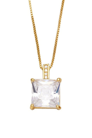 Single Crystal Necklace - Clear