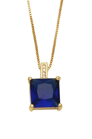Single Crystal Necklace - Sapphire