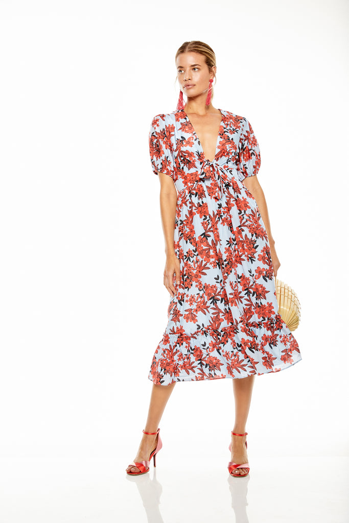 TALULAH Red Sea Midi Dress Smoke Mirrors Boutique