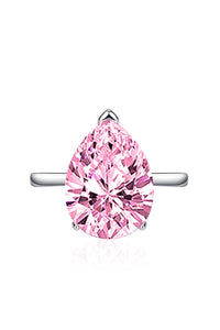 Teardrop Crystal Ring - Pink