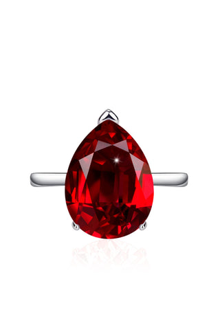 Teardrop Crystal Ring - Ruby