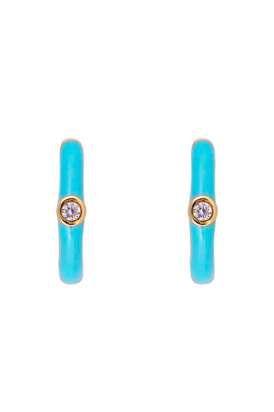 Turquoise Enamel Midi Hoops