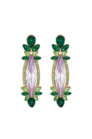 Xanthe Crystal Drop Earring - Green