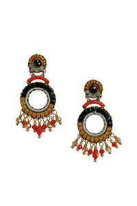 Atzi Earrings - Black Red
