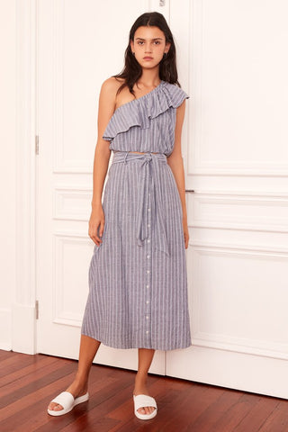 Pixel Stripe Skirt - Navy & White